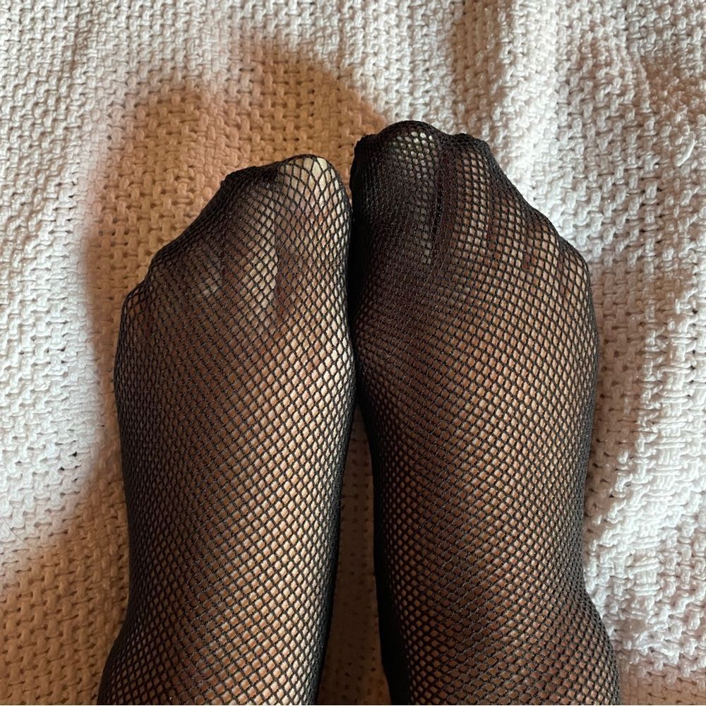 Womens used black fishnet Fetish